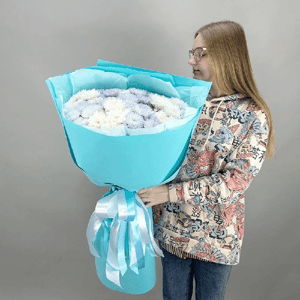 Букет-гигант "Небесный поцелуй" из хризантем