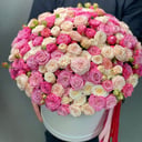 101 пионовидная роза в коробке