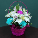 Корзина с цветами «Цветочный микс 3» из хризантем и ромашек