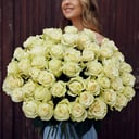 Букет «Розы White Mondial 51 штука»