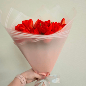 Букет из 27 оранжевых тюльпанов