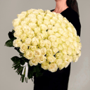 Букет 101 белая роза Эквадор