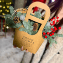 Коробка с цветами «Крафтовая сумочка с нобилисом 🌿»