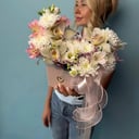 Коробка с цветами «Композиция с орхидеей»