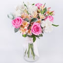 Букет «Знак внимания» из роз и альстромерий