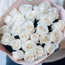 Букет из белых роз "Вуаль"