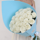 Букет 25 белых роз "Признание"