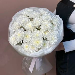 Монобукет из махровых хризантем