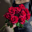 Букет «Девять бордовых роз для любви»