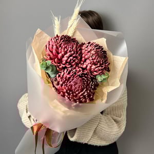 Букет из шикарных хризантем - шоколад