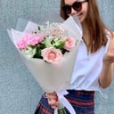 Букет 1 сентября из роз и хризантем