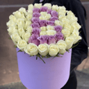 Букет роз в шляпной коробке