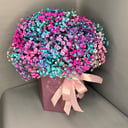 Гипсофила в коробке с розовым бантом