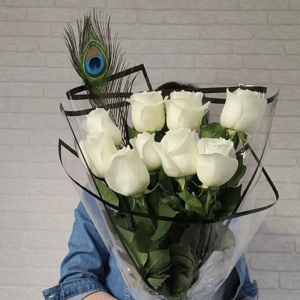 Букет из белых роз "Для леди"