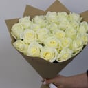 25 белые розы в букете