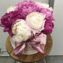 Шляпная коробка с цветами «Любовное зелье» из пионов