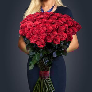 Букет из 51 красной розы Эквадор 90 см