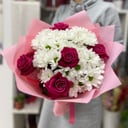 Букет «Принцесса» из роз и хризантем