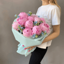Букет пион розовый 11шт, 242