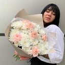 Дуо-букет из хризантемы и диантусов