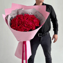 Букет-гигант "Ажурная роза фуксия"