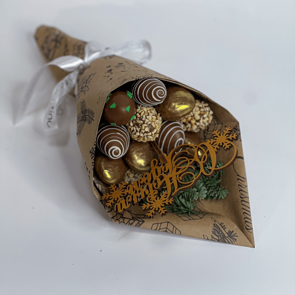 Букет клубничный S на Новый год