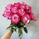 Букет «Роза сиреневая с яркой окантовкой»