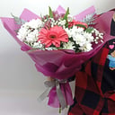 Букет Комплимент 3.0 из хризантем и гербер