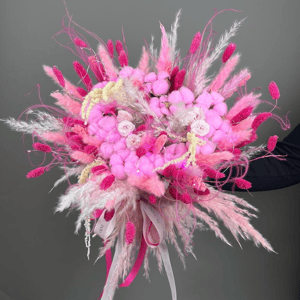 Букет из хлопка в форме сердца