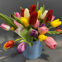 Шляпная коробка с цветами «Букет тюльпанов в коробке»