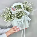 Коробка с цветами «Блен-де-блан» из гипсофил