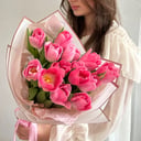 Букет из 15 розовых тюльпанов