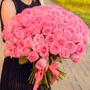 Букет из 101 розовой розы, 60 см