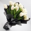 Букет «Черно-белое кино» из тюльпанов