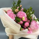 Букет Фламинго из роз и альстромерий