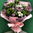 Букет «Жемчужина красоты» из хризантем и альстромерий