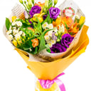 Букет «Амле» из эустом и альстромерий