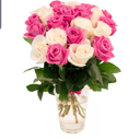 Букет 25 белых и розовых роз