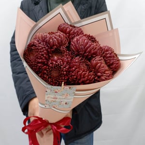 Букет хризантем Бигуди рэд