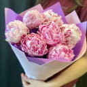 Монобукет из 7 розовых пионов