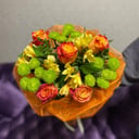 Букет «Осенний лес» из роз и хризантем