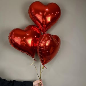 Красные шары сердца 3 штуки