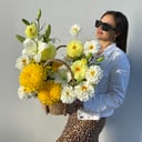 Авторская корзина Осеннее Настроение из экзотических цветов и лилий