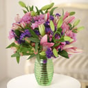 Букет «Сиреневая дымка» из альстромерий и хризантем