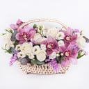 Корзина с цветами «Искренние пожелания» из роз и орхидей