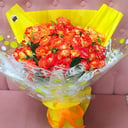 Букет кустовых роз оранж