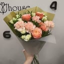 Букет «В школу» из роз и гвоздик