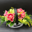 Корзина с цветами «Дыхание весны» из тюльпанов и мимоза