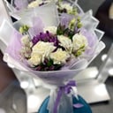 Букет «Сиреневая нежность» из роз и гвоздик