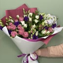 Букет «Сирень» из эустом и роз